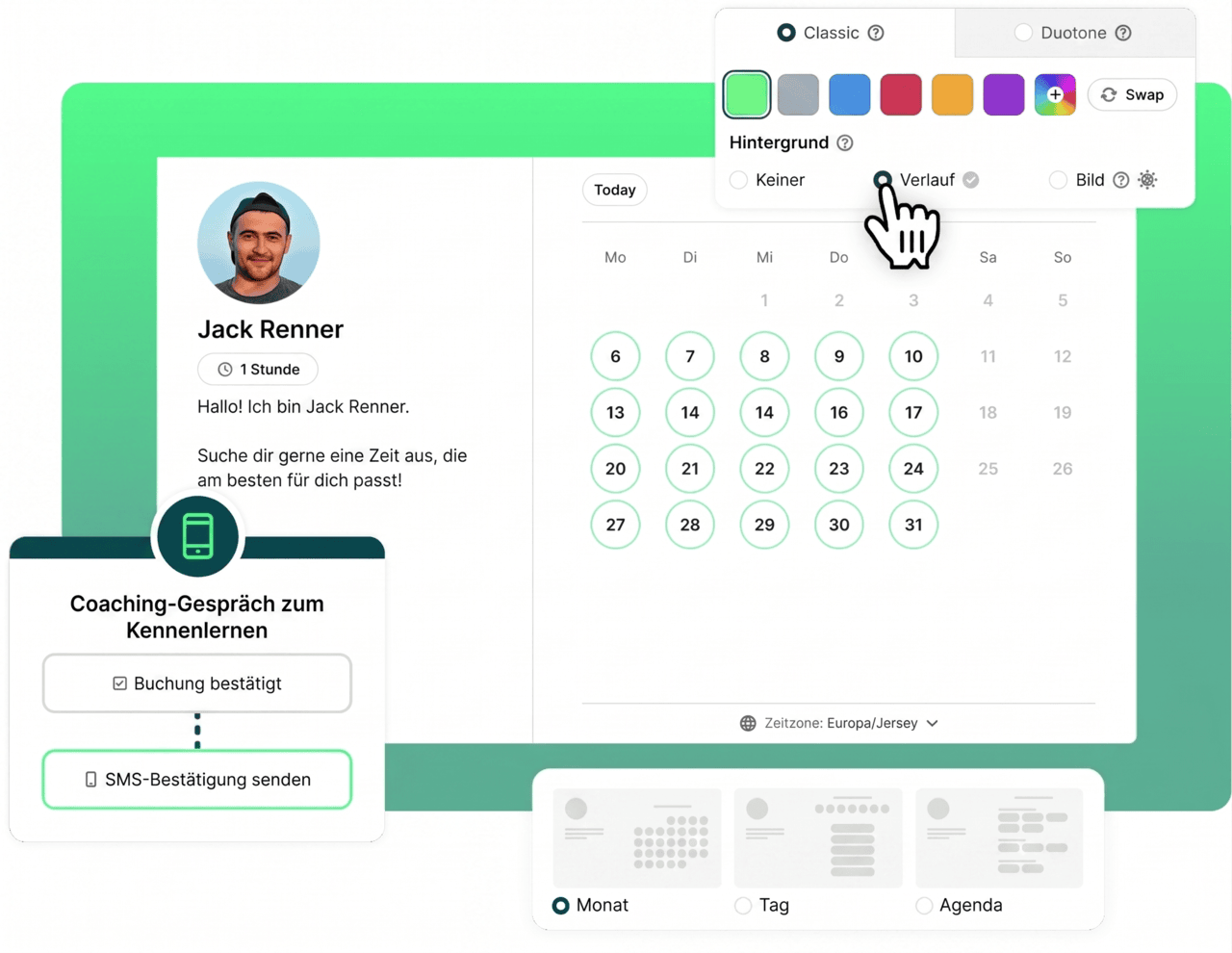 Customize your booking page - German