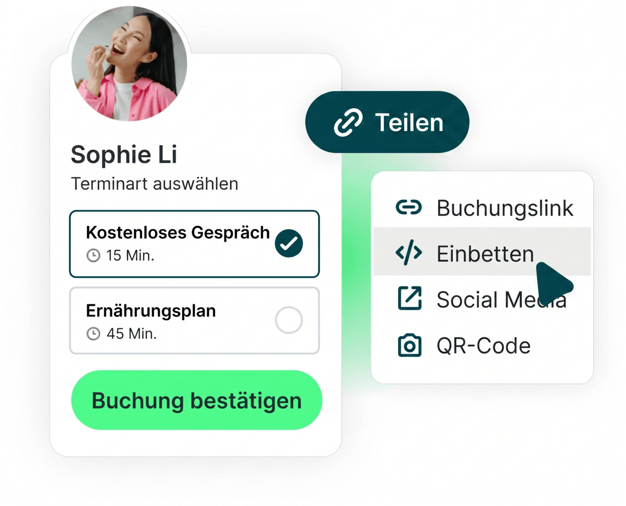 share your booking page - German