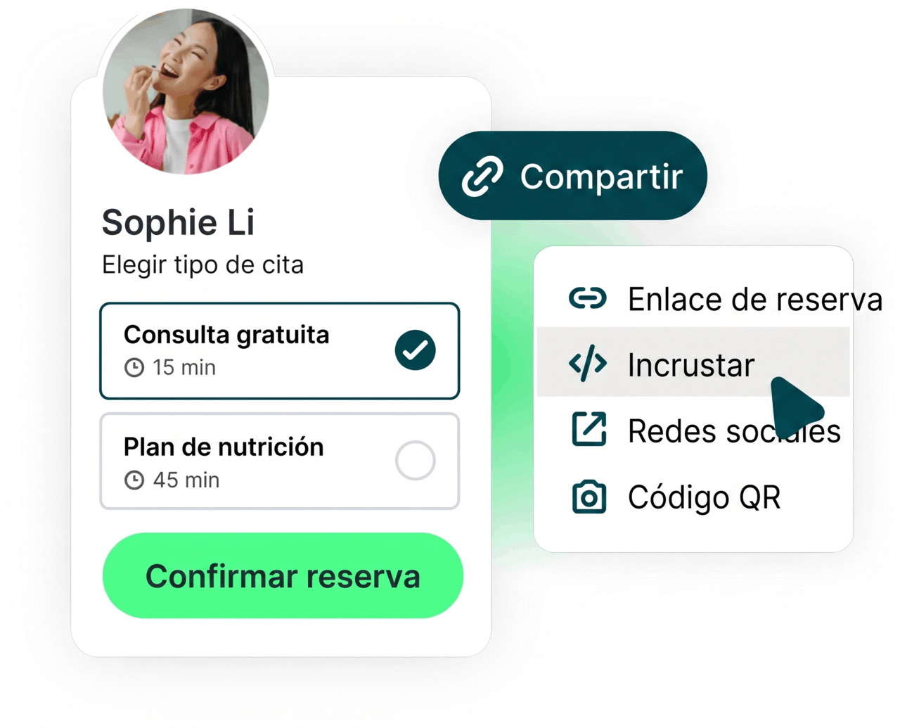 comparte tu página de reserva