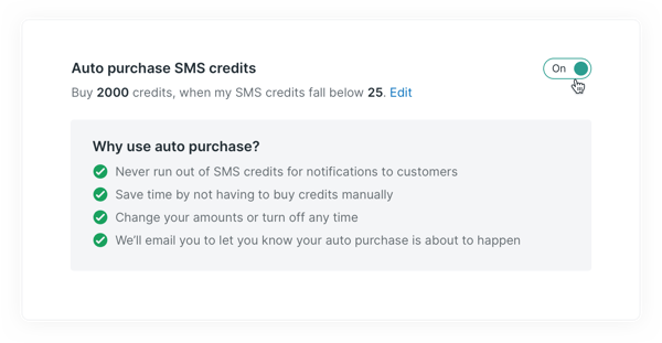 YouCanBookMe SMS credits