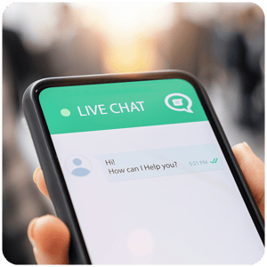 Live chat on a mobile phone