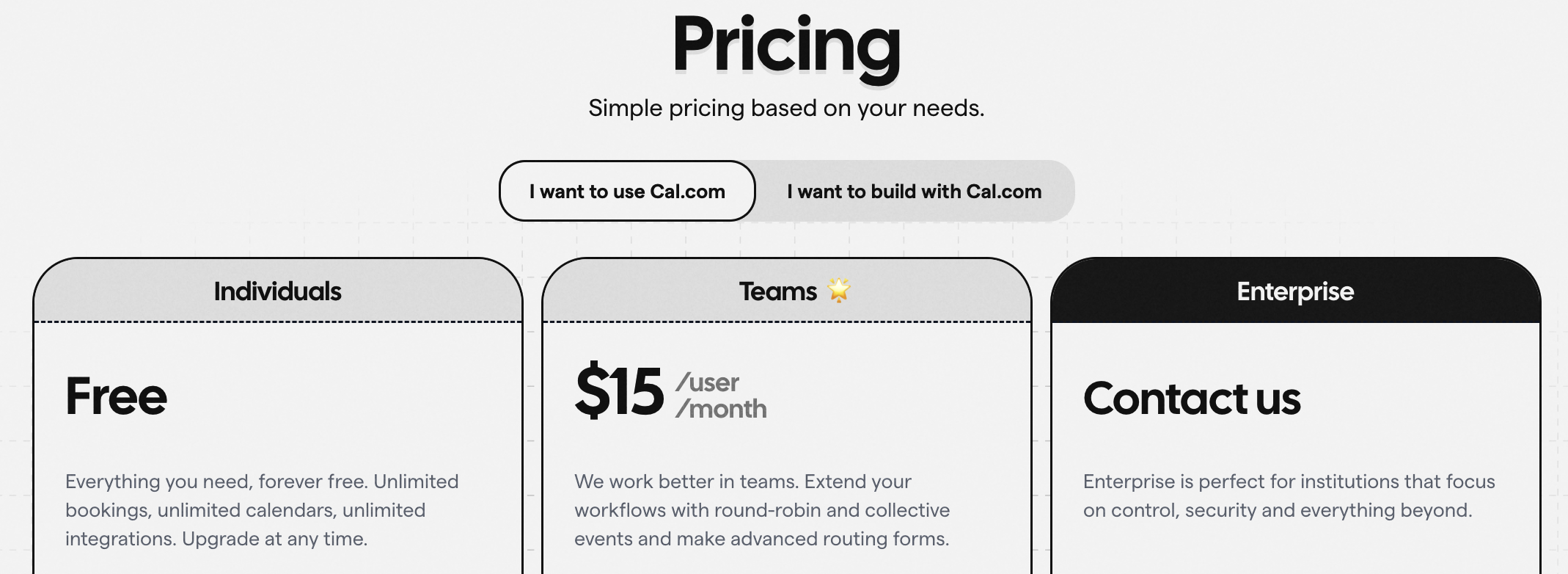 Cal.com pricing and plans