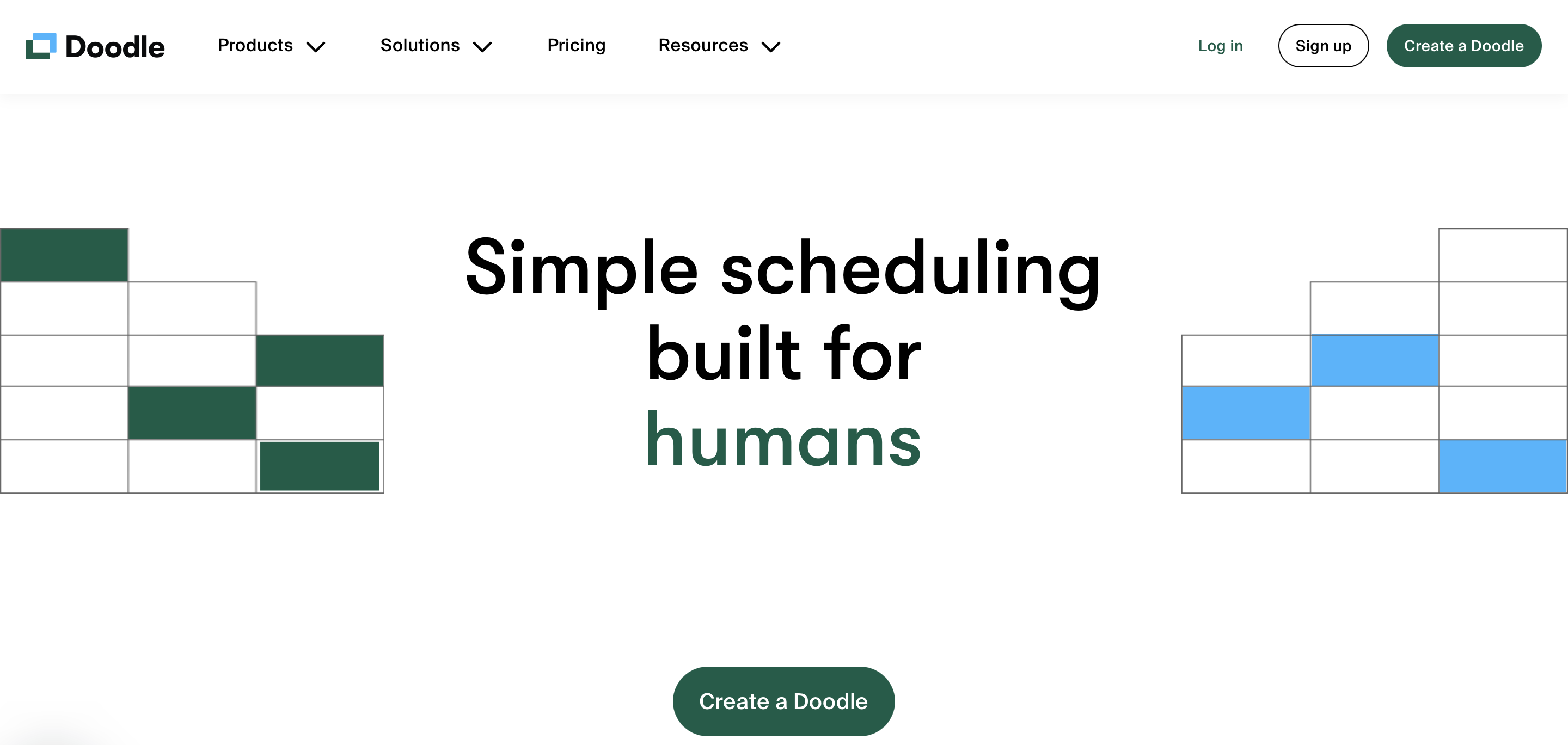 Doodle scheduling assistant homepage