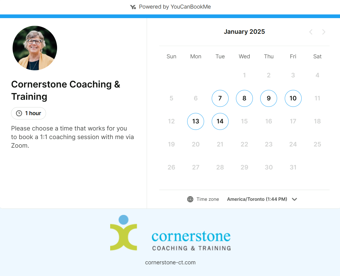 Branded YouCanBookMe Coaching Booking Page