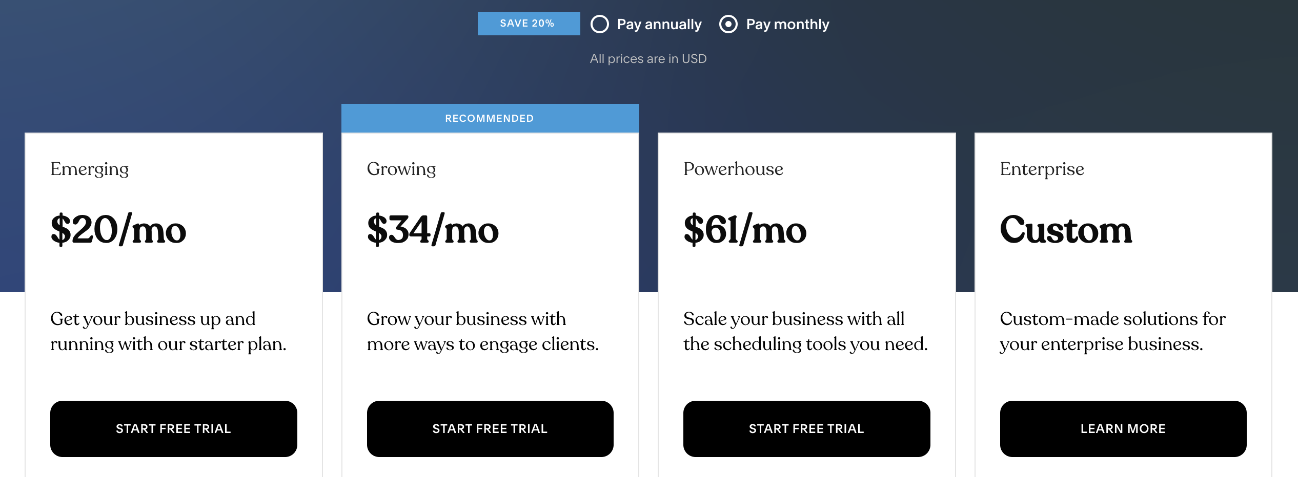 Acuity appointment scheduling app pricing and plans