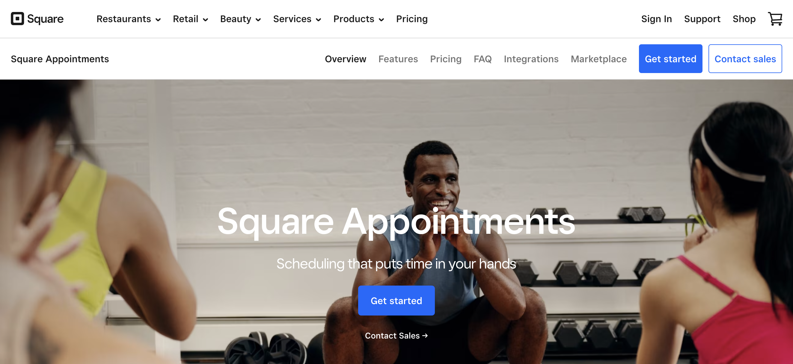 Square appointments scheduling app