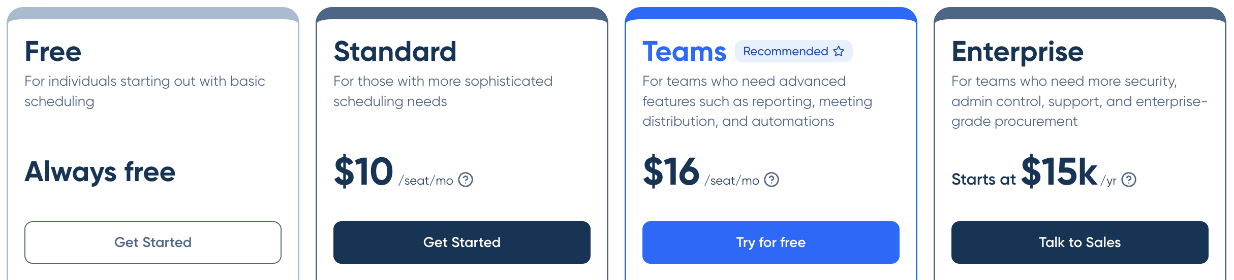 Calendly pricing