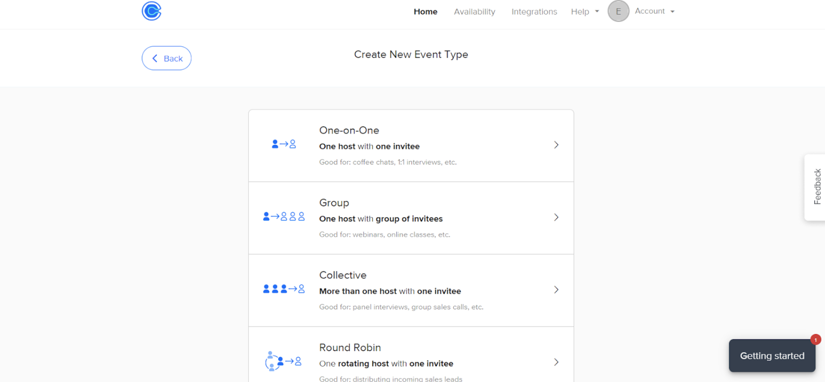 Calendly event type screenshot