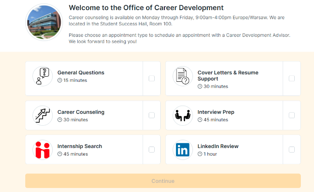 Career development service page