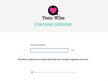Coach creates password protected pages with YouCanBook