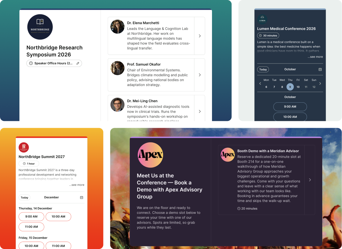 Conference scheduling page collage