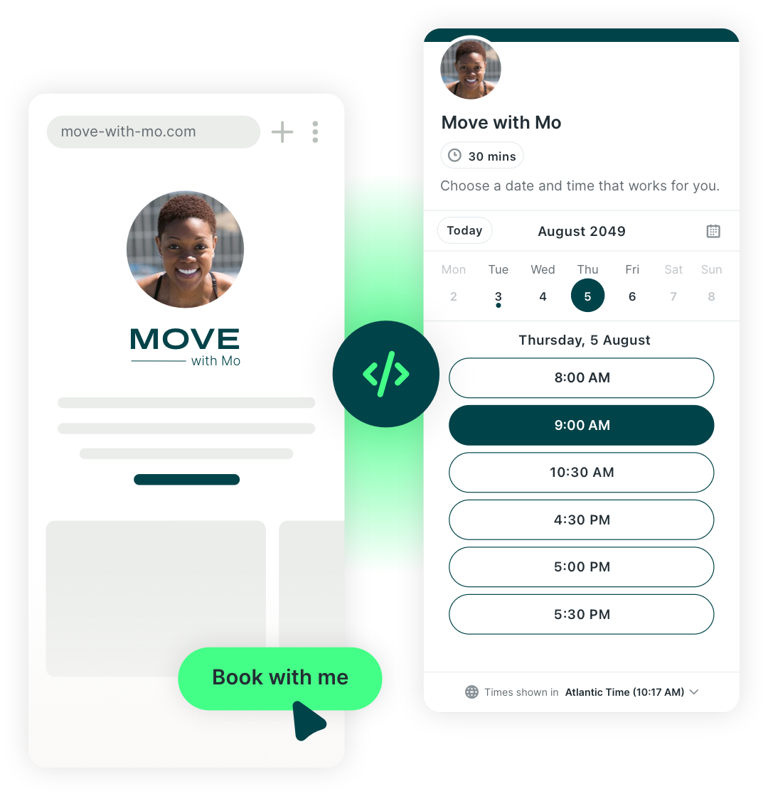 Embed your booking page