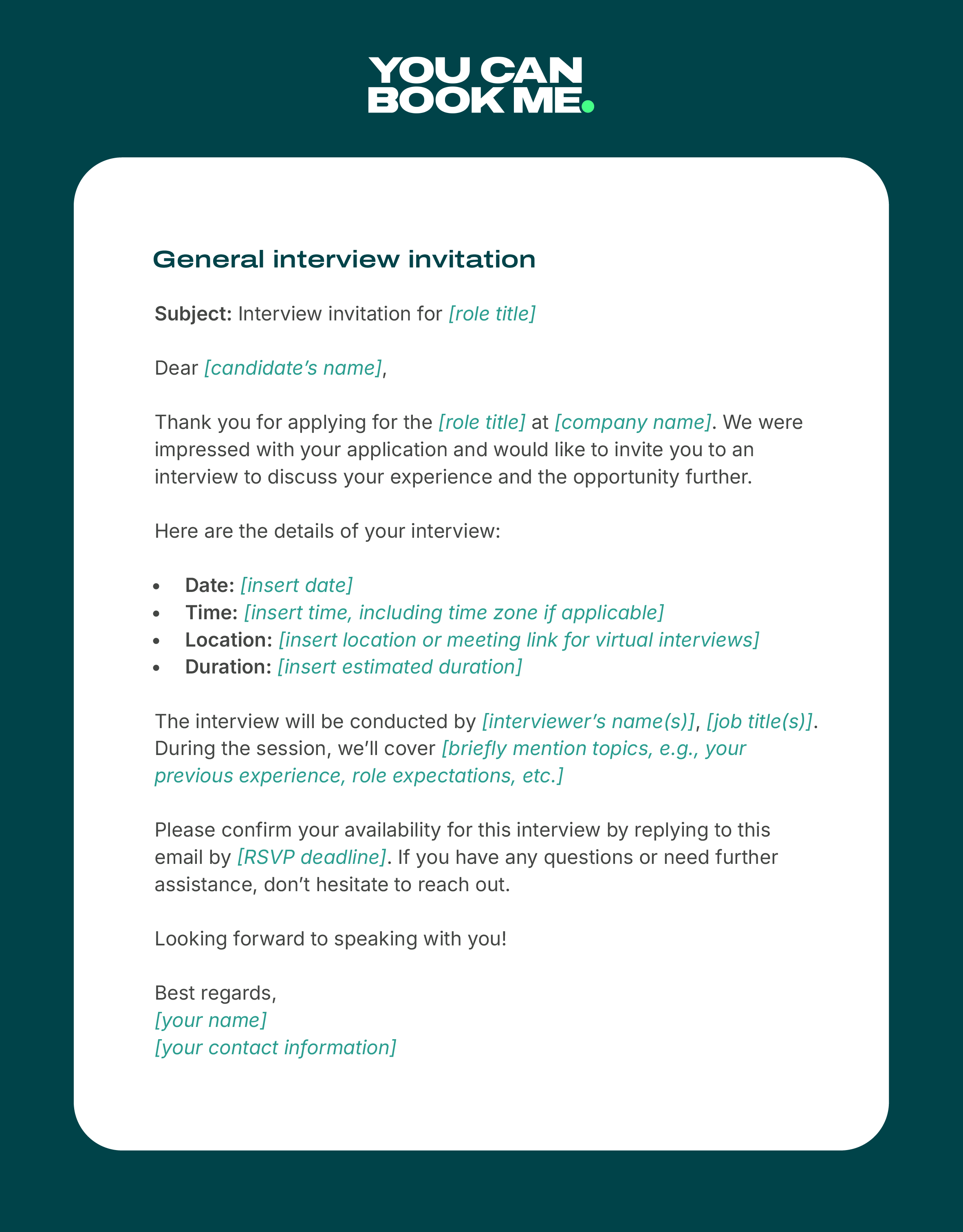 General Interview Invitation