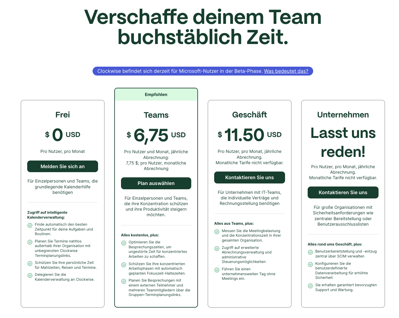 Clockwise German Pricing
