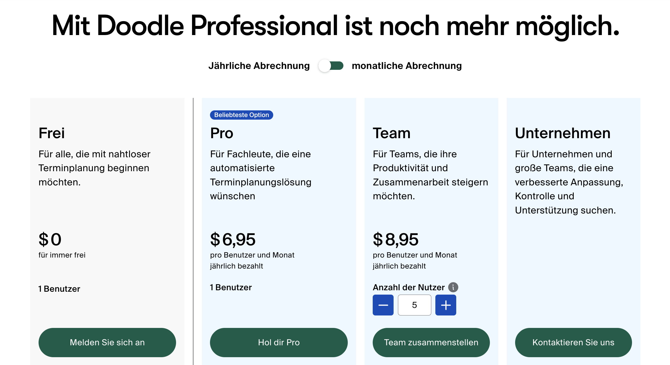 Doodle Pricing German