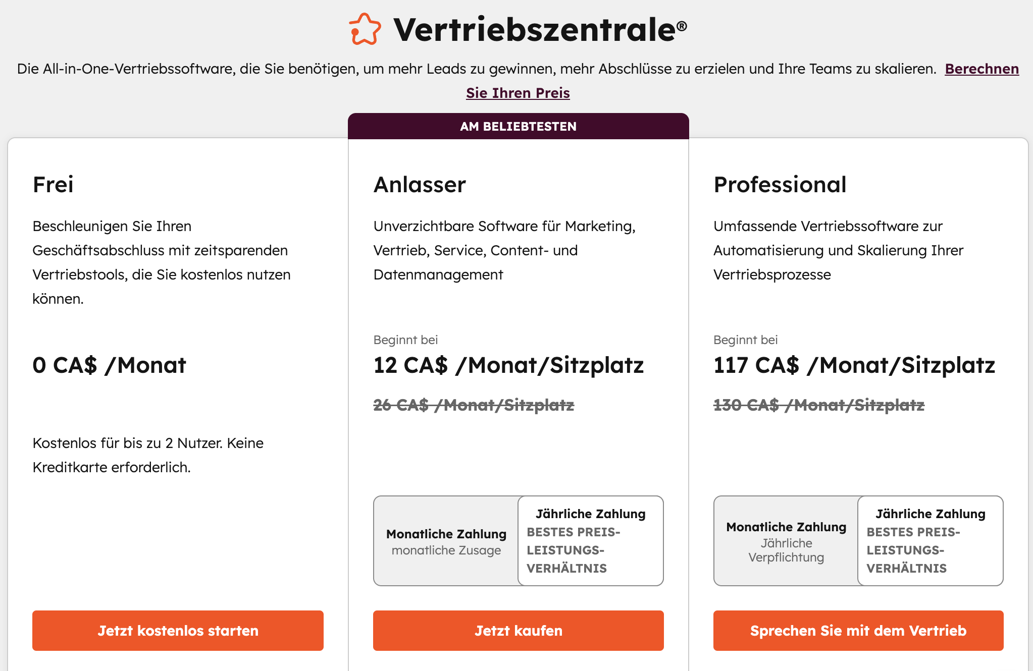 Hubspot Pricing German