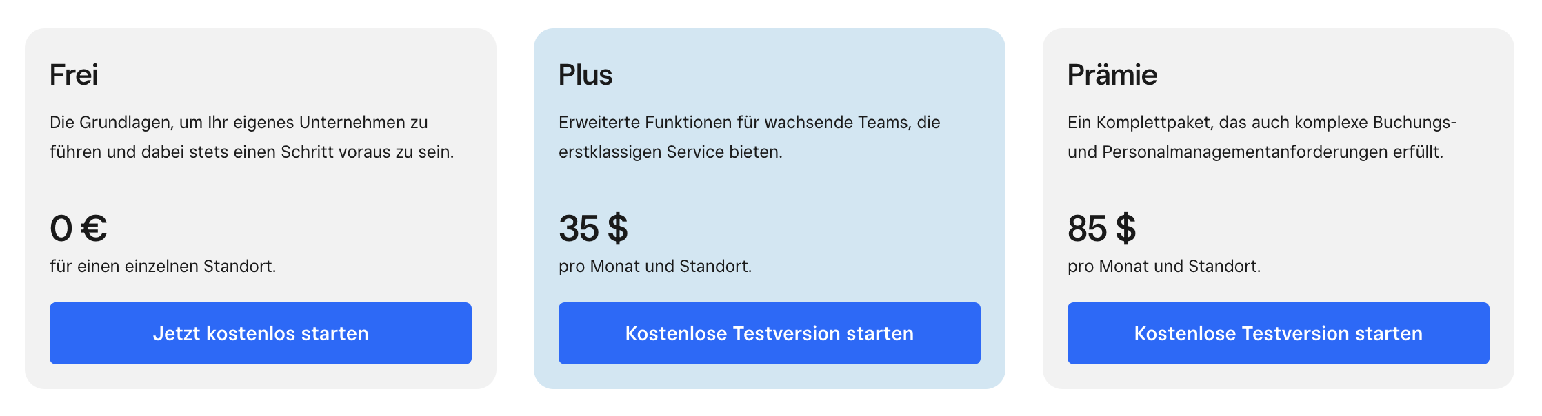 Square Pricing German