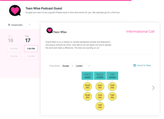 How a coach uses a scheduling tool to create all appointments