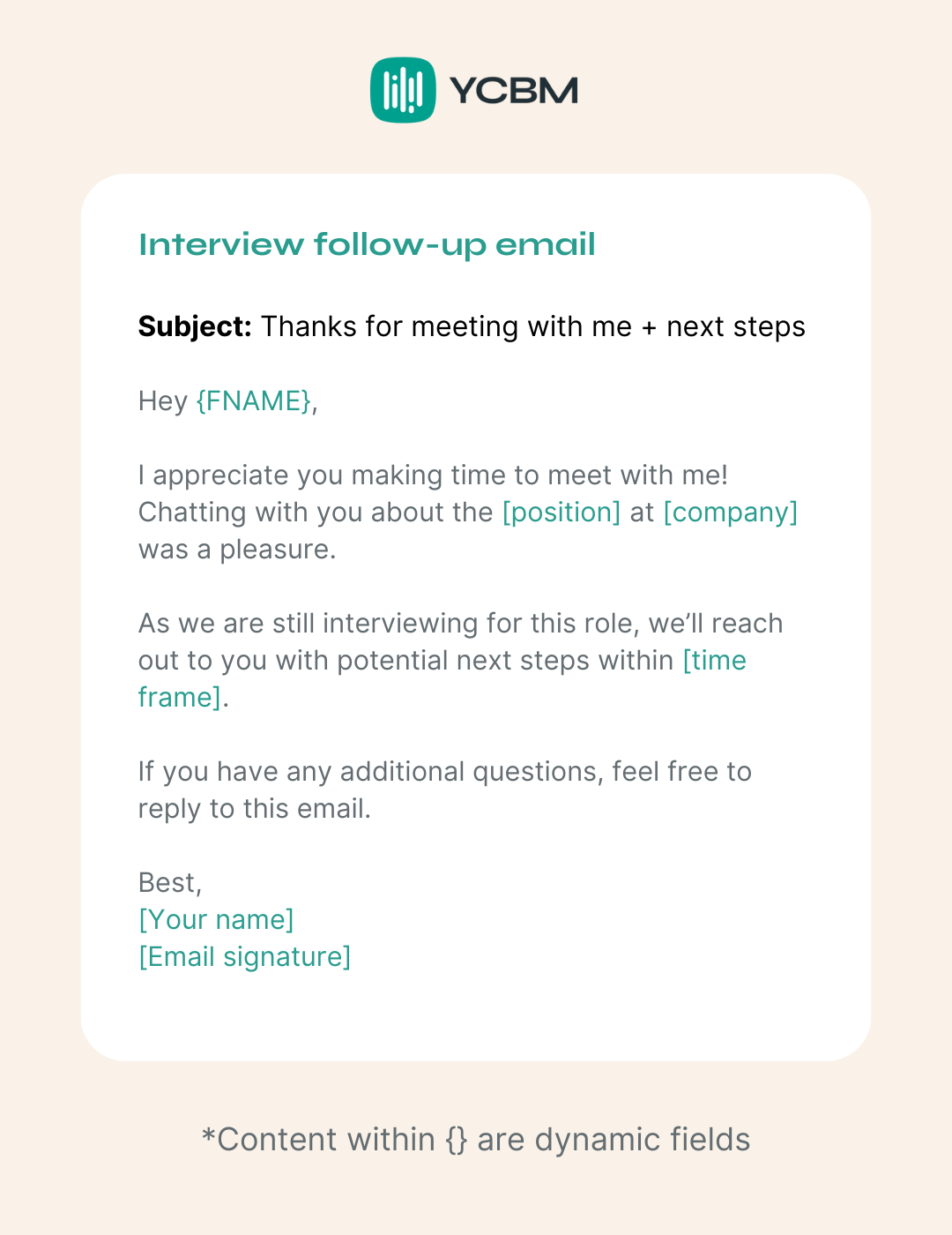 Interview follow-up email template