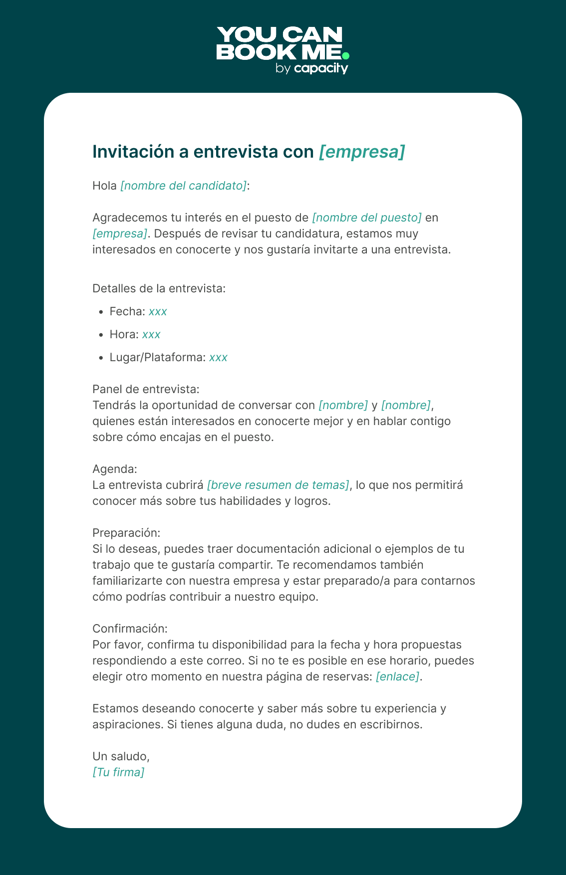 Invitaciขn a entrevista de trabajo - Template6