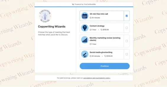 ycbm booking page