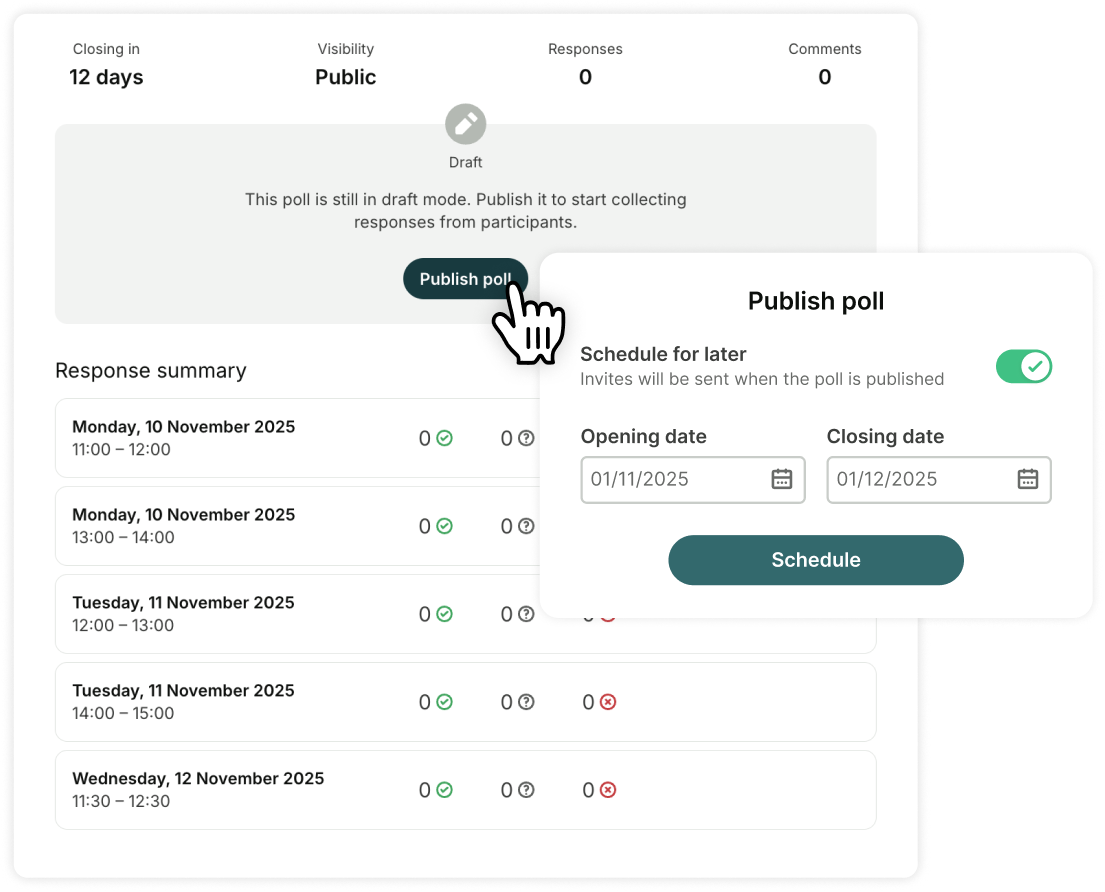 Meeting Poll Image - Schedule polls in advance