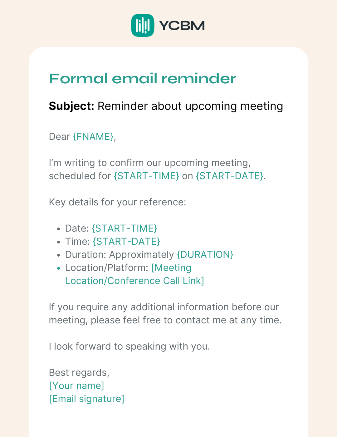 Formal email reminder