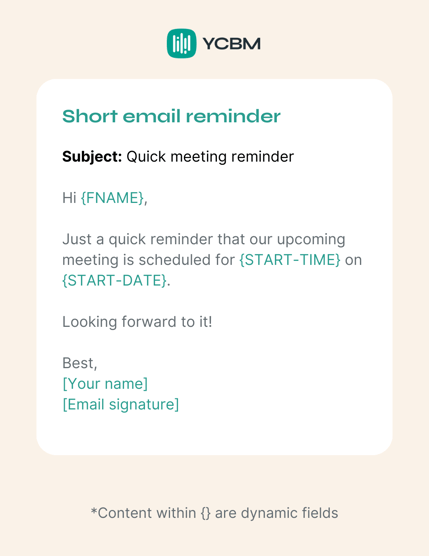 Short email reminder