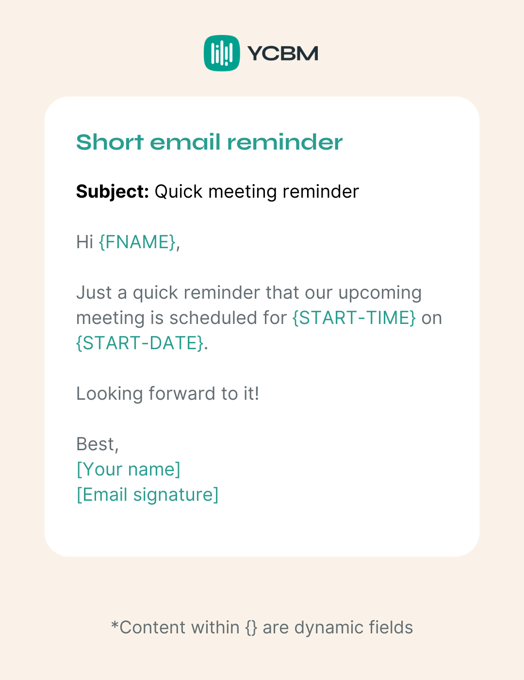 Short meeting email reminder