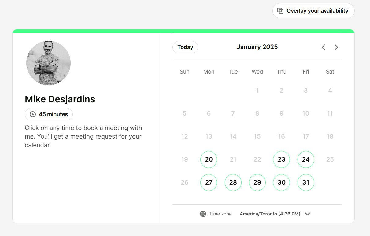 Mike Desjardin's YouCanBookMe Booking Page