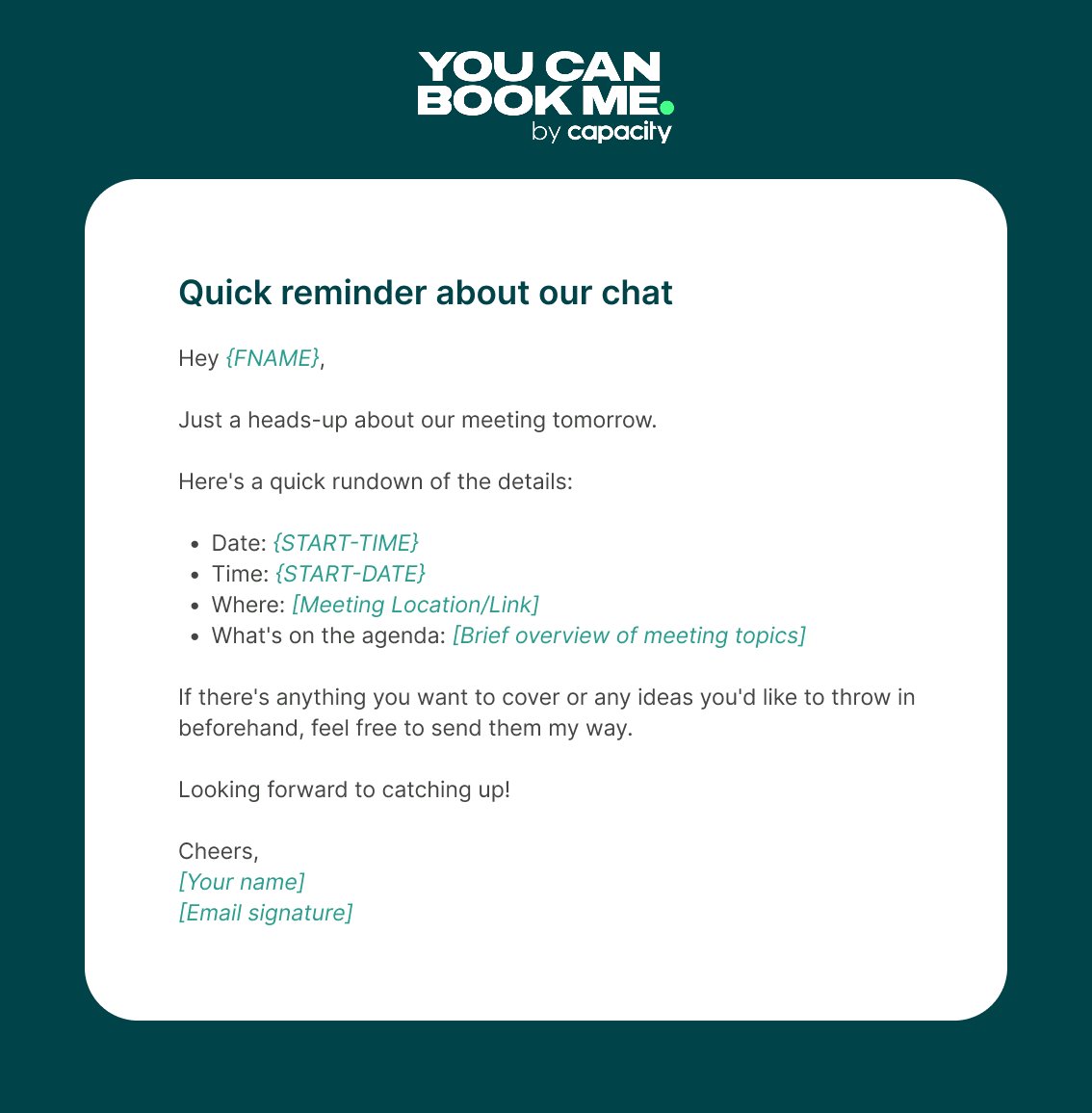 meeting email reminder template