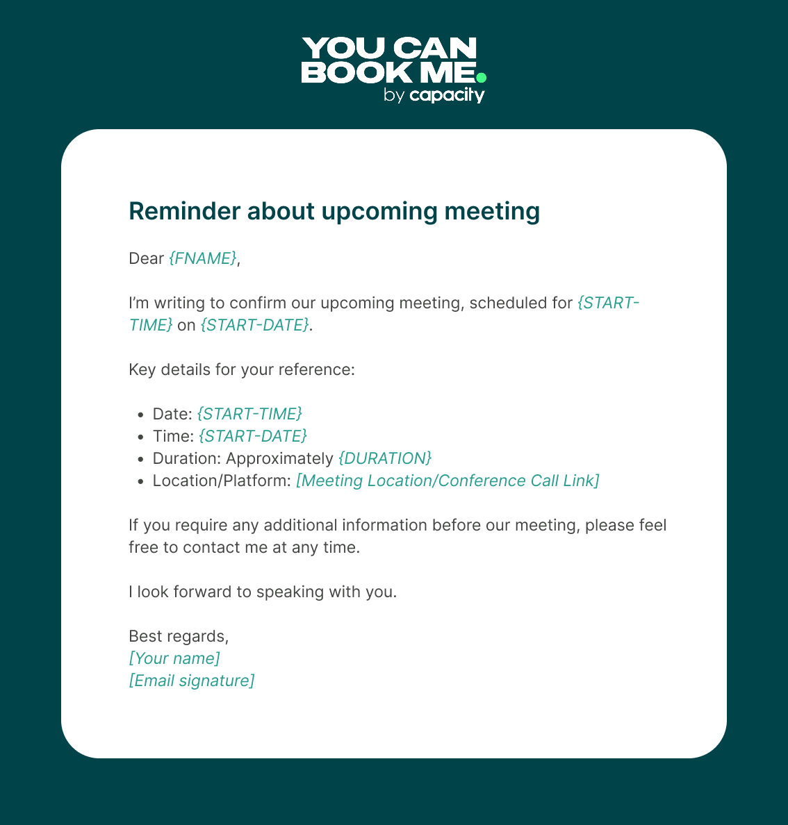 formal meeting email reminder