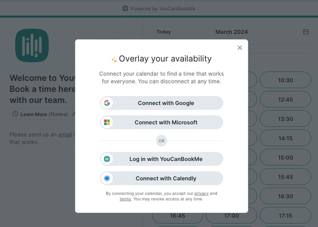 Overlay Your Availability With Two-Way Calendar Sync