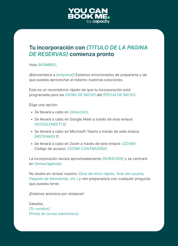 Plantilla de correo para recordar la incorporaciขn de nuevos clientes - Template 2.6