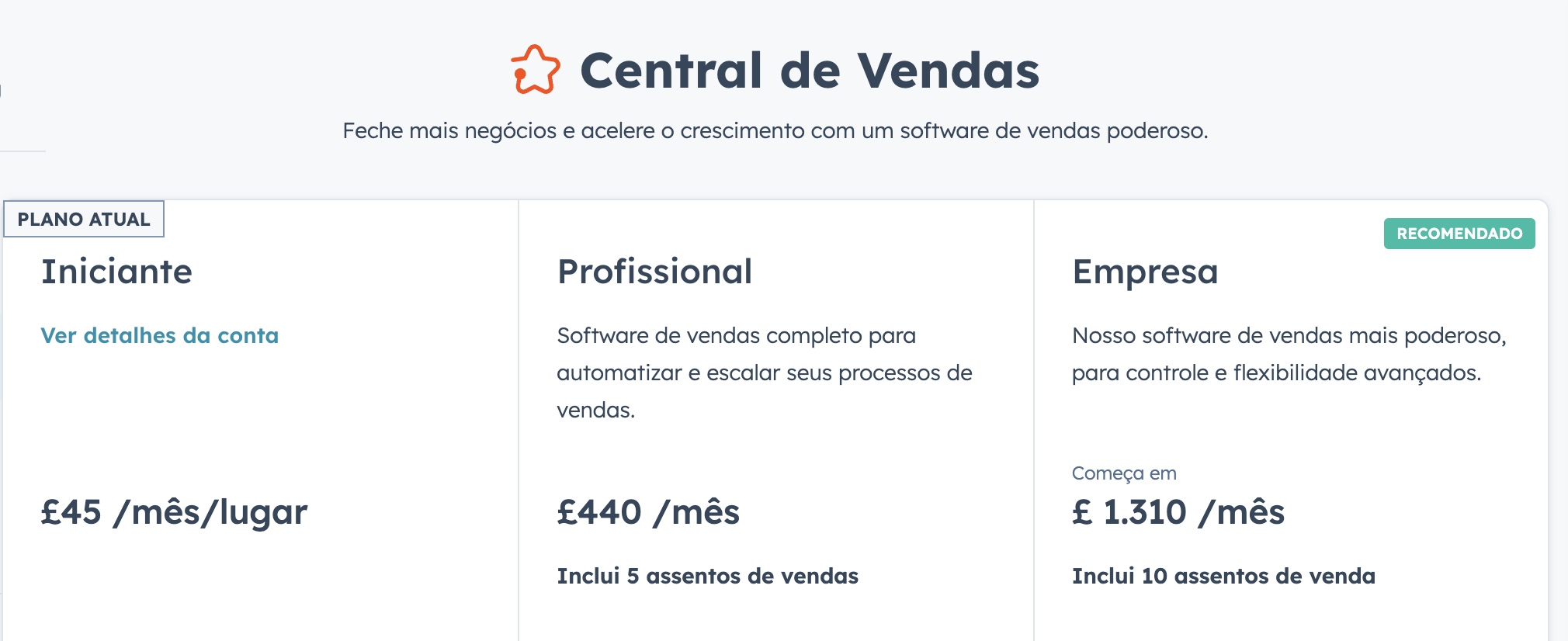 Hubspot Pricing Portuguese
