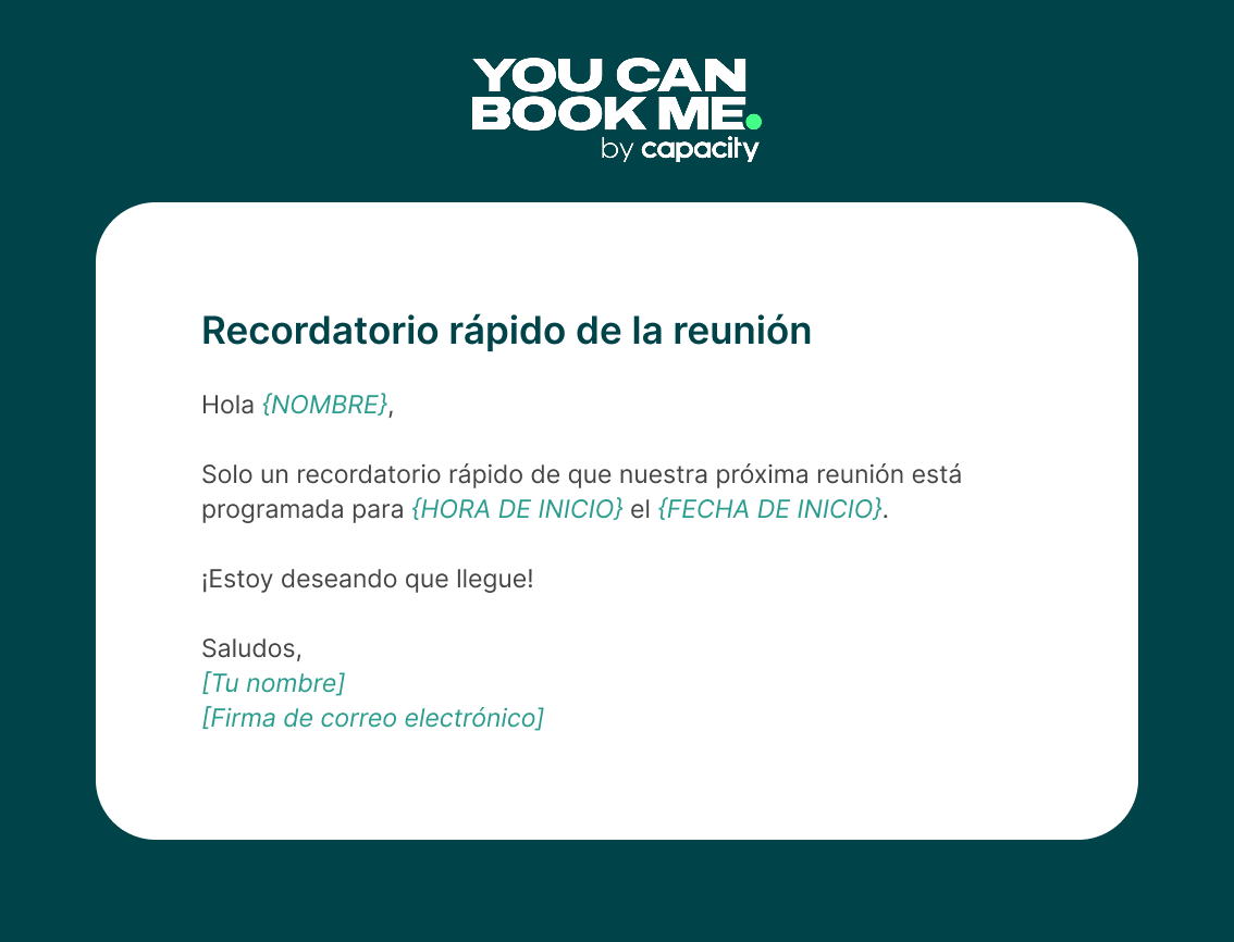 Recordatorio de correo corto - Template 1.1