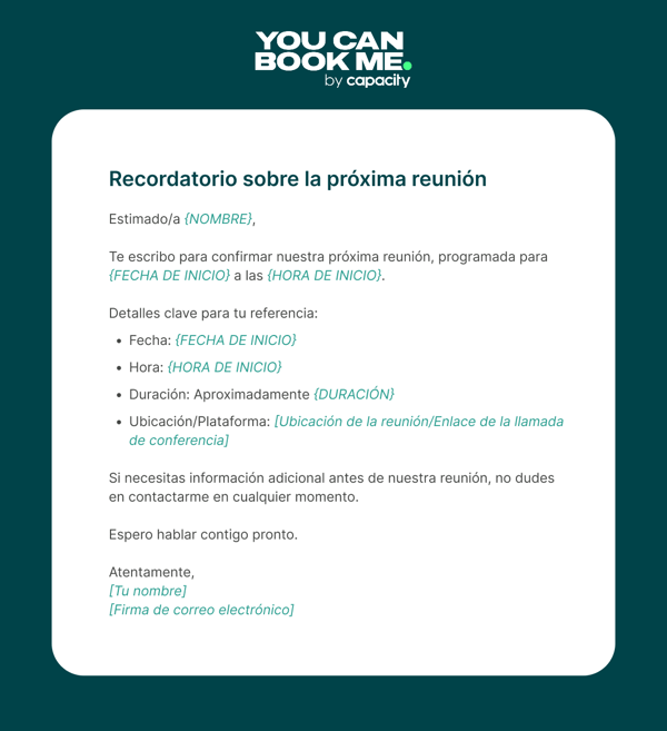 Recordatorio de correo formal - Template 1.3