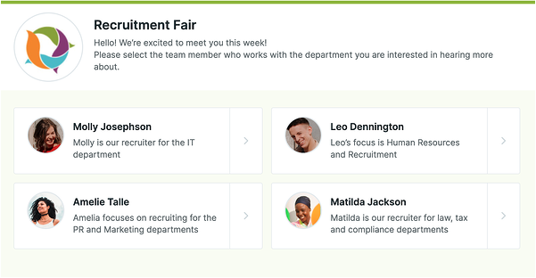 Recruitment fair team page