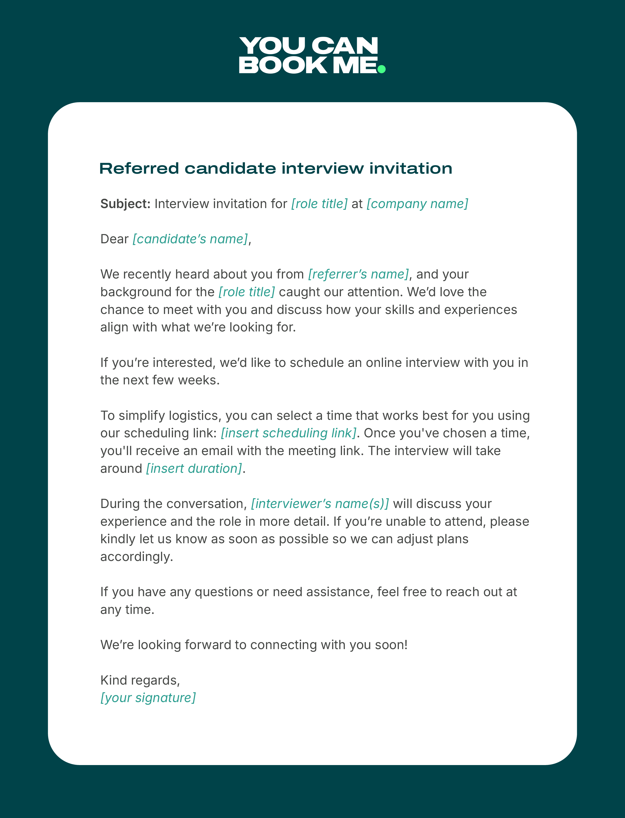 Referred Candidate Interview Invitation