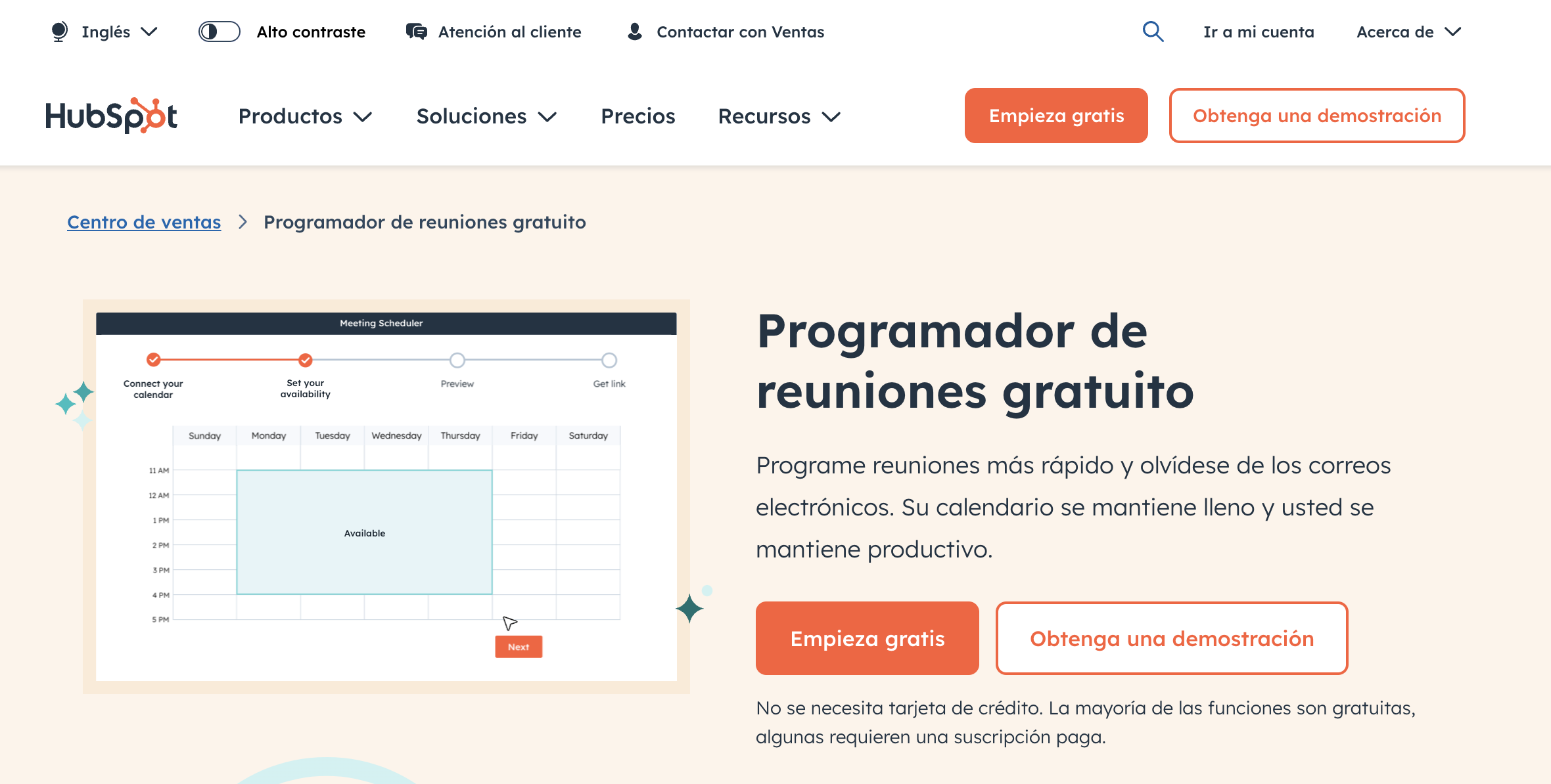 Programador de reuniones de HubSpot