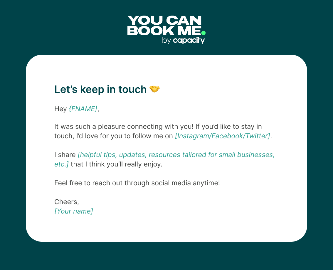 Small Business Guide - Template 1 - lets keep in touch