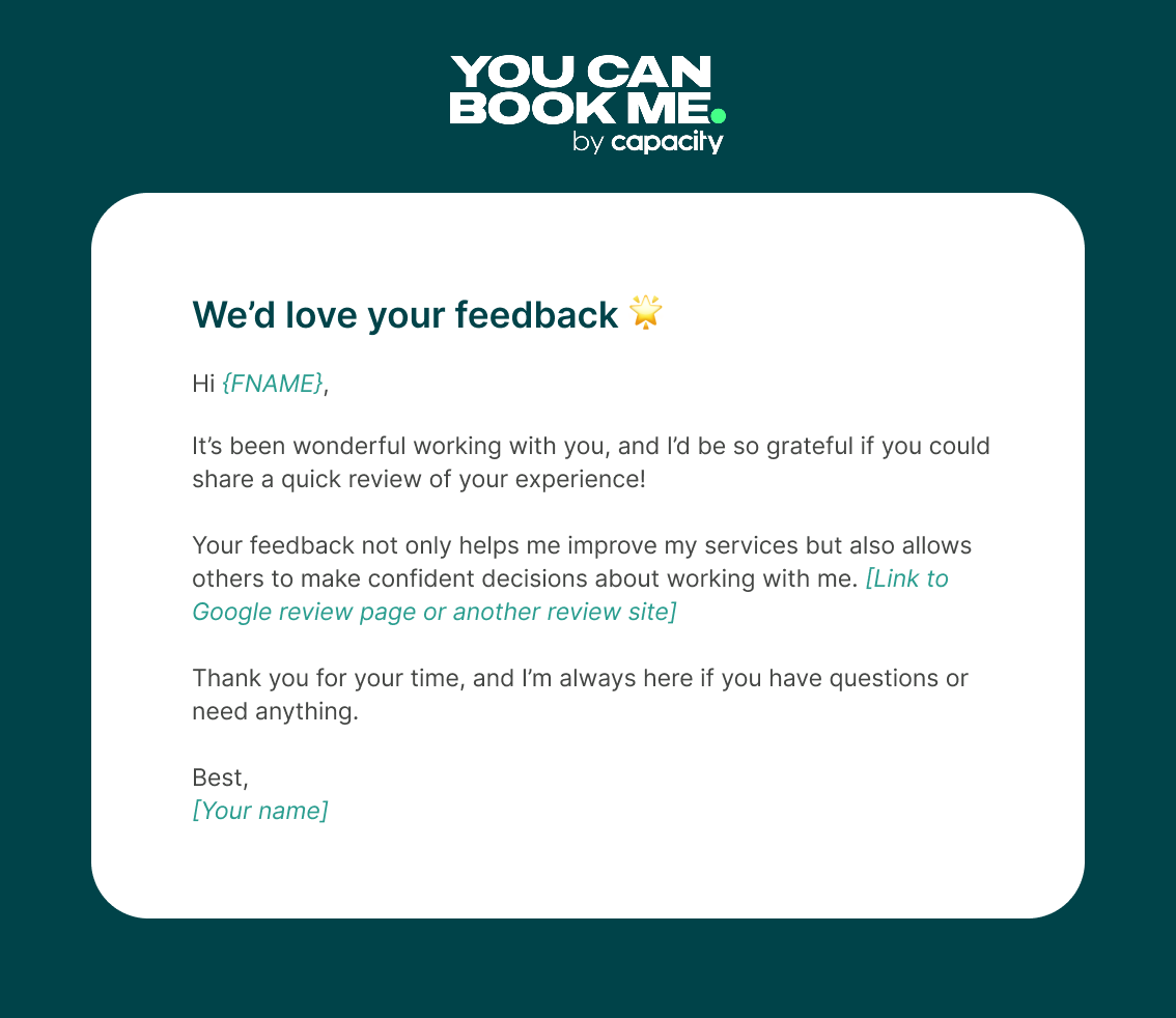 Small Business Guide - Template 2 - wed love your feedback