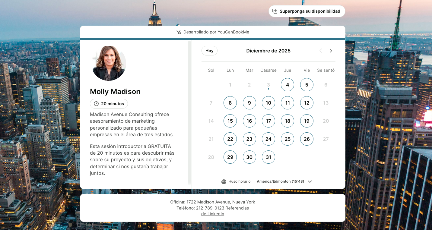 Spanish Booking Page