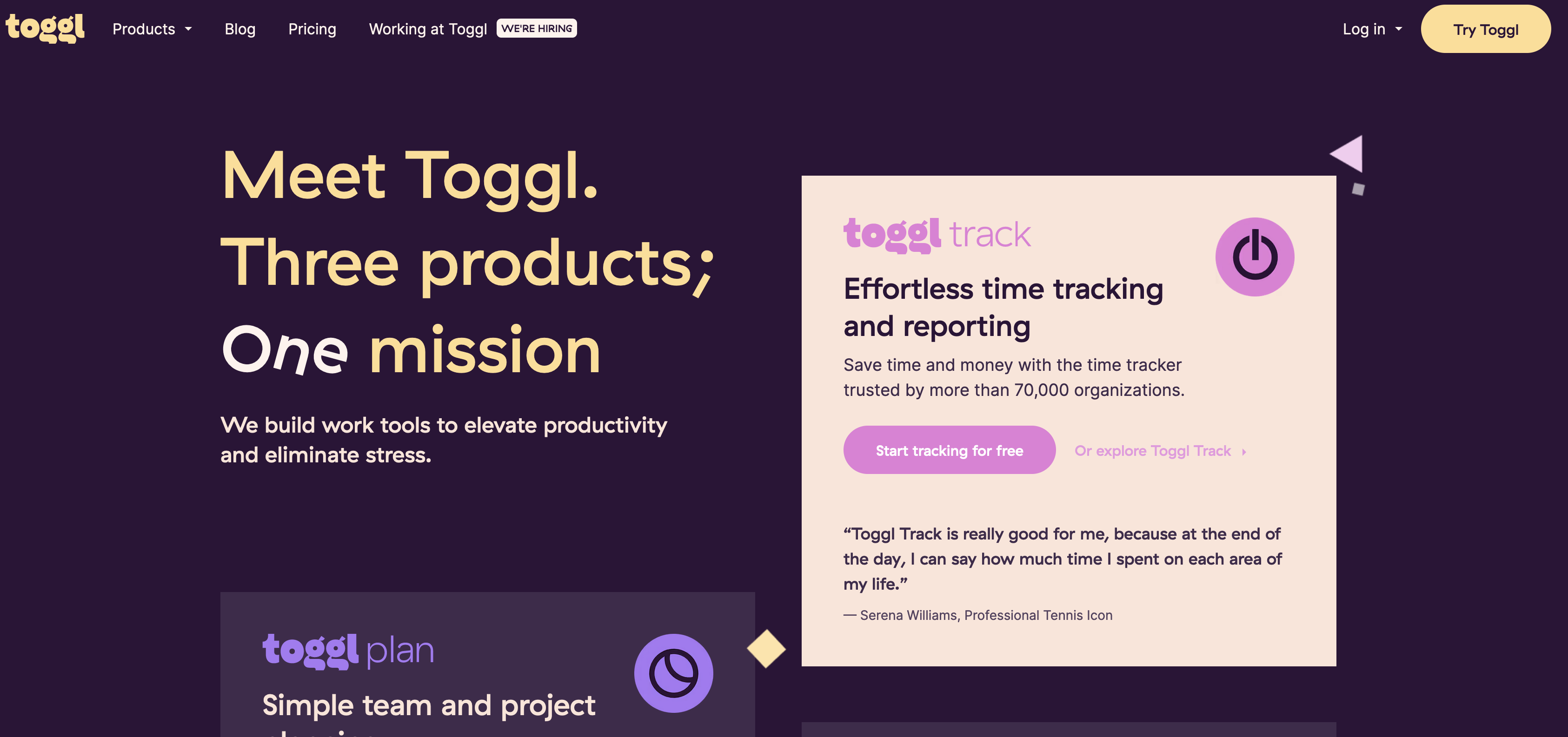 Toggl Homepage