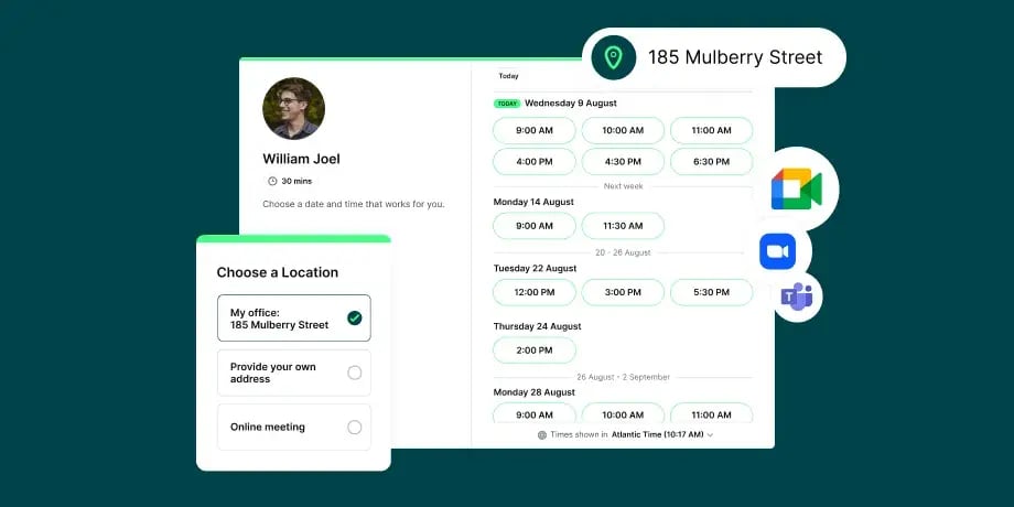 add virtual meeting options on your booking page