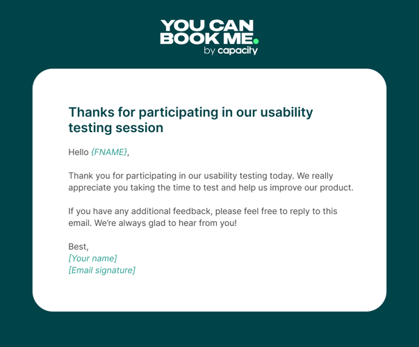 Writing Meeting Follow-up Emails Template 12 thanks for participating in our usability testing session