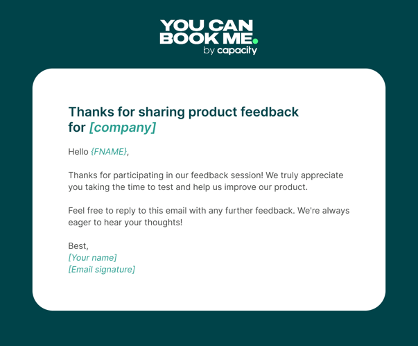 Writing Meeting Follow-up Emails Template 13 thank for sharing product feedback