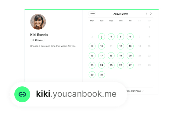 Share your own personalized booking link with your customers