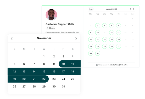 Limit the dates shown on your booking pages