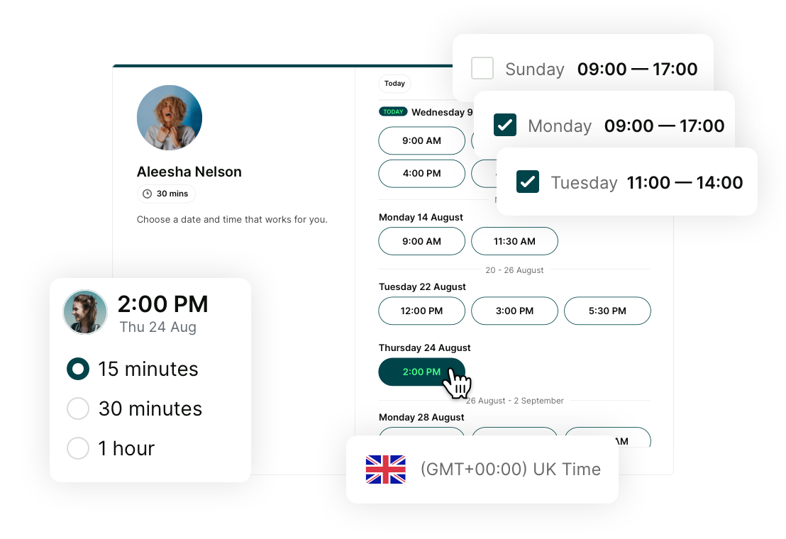 Manage availability with youcanbookme